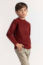 Toddler Boy Maroon Basic Sweater TB-SWT-WS23-019